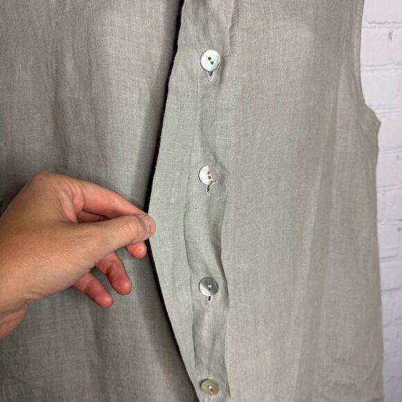 Bryn Walker khaki tan linen button maxi shirt dress size small - Picture 5 of 11